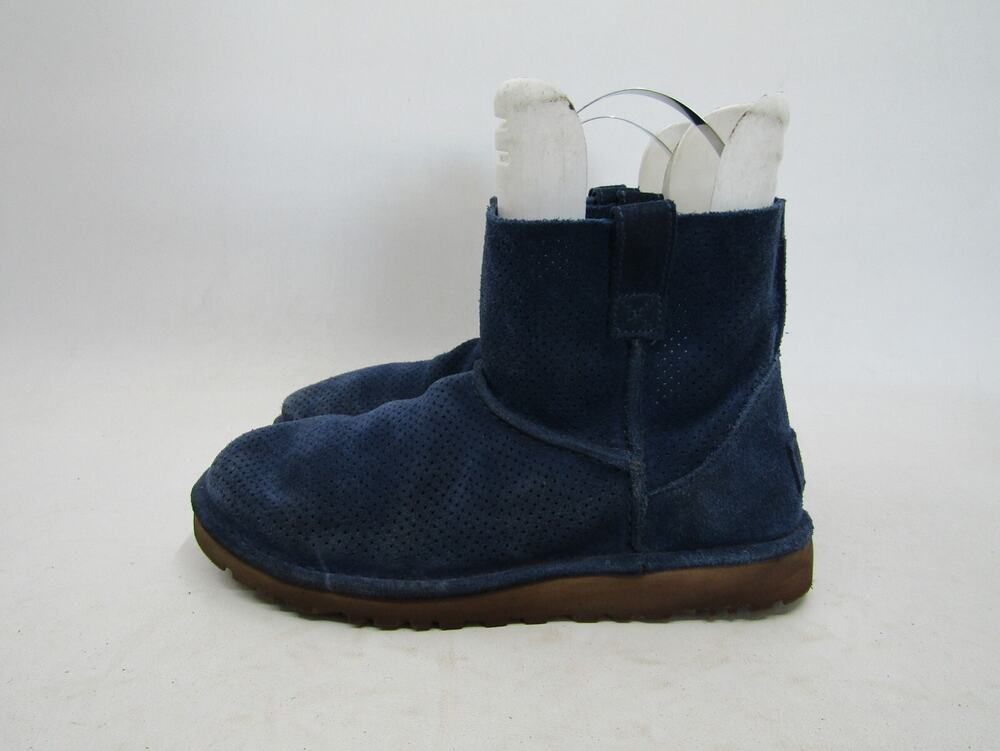 UGG Womens Size 6 M Blue Suede Ankle Fashion Boots Bootie